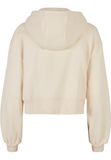 Ladies Short Oversized Zip Jacket - White Sand