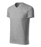 Heavy V-neck - Tričko unisex - tmavosivý melír