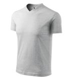 V-neck - Tričko unisex - svetlosivý melír