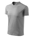 V-neck - Tričko unisex - tmavosivý melír