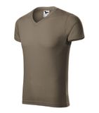 Slim Fit V-neck - Tričko pánske - army