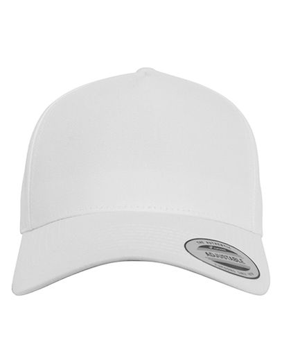 5 - Panel Curved Classic Snapback - White