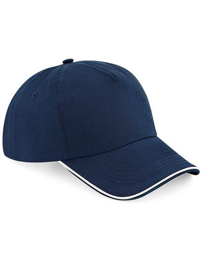 Authentic 5 Panel Cap  -  Piped Peak - French Navy