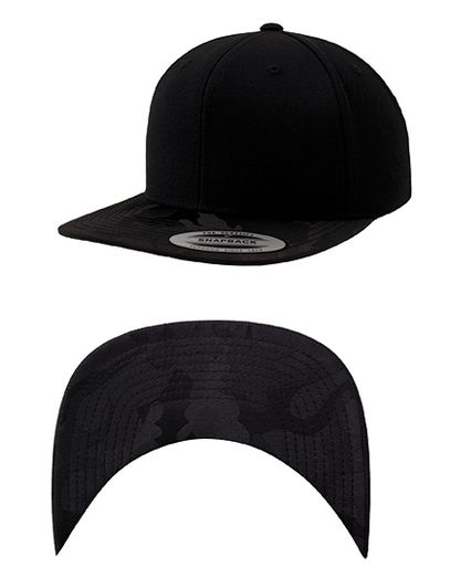 Camo Visor Snapback - Black