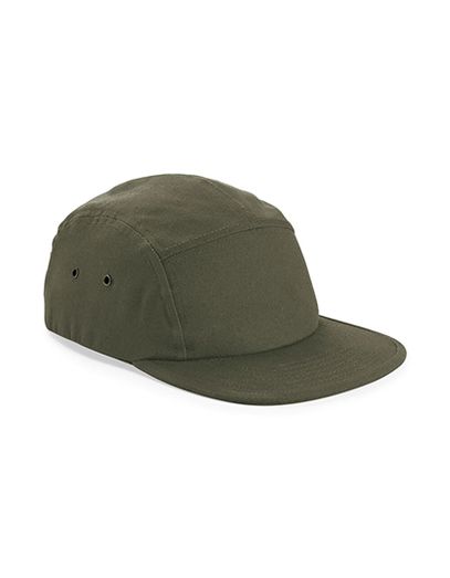 Canvas 5 Panel Camper Cap - Olive Green