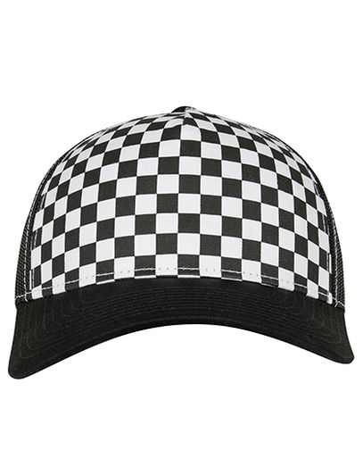 Checkerboard Retro Trucker - Black