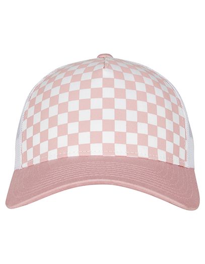 Checkerboard Retro Trucker - Lightrose