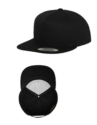 Classic 5 Panel Snapback - Black