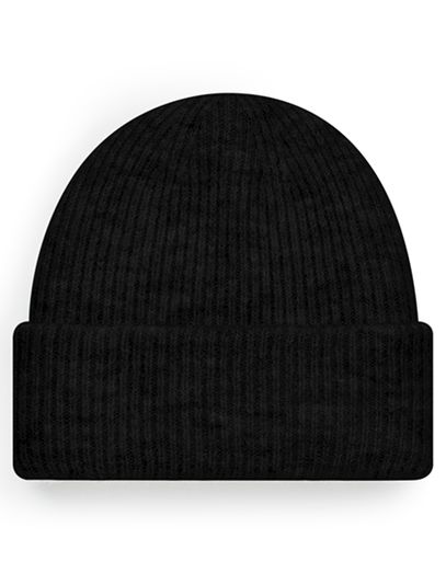 Cosy Ribbed Beanie - Black Marl