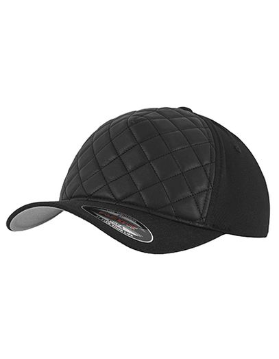 Diamond Quilted Flexfit Cap - Black