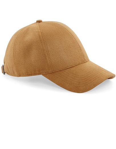 Faux Suede 6 Panel Cap - Caramel