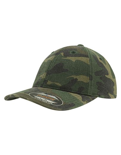 Flexfit Garmet Washed Camo Cap - Green Camo