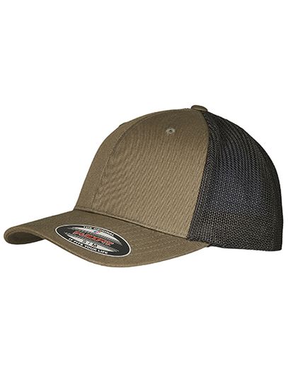 Flexfit Trucker Recycled Mesh Cap - Olive