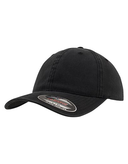 Garment Washed Cotton Dad Hat - Black