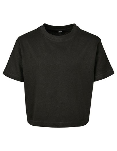 Girls Cropped Jersey Tee - Black