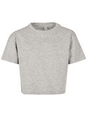 Girls Cropped Jersey Tee - Heather Grey