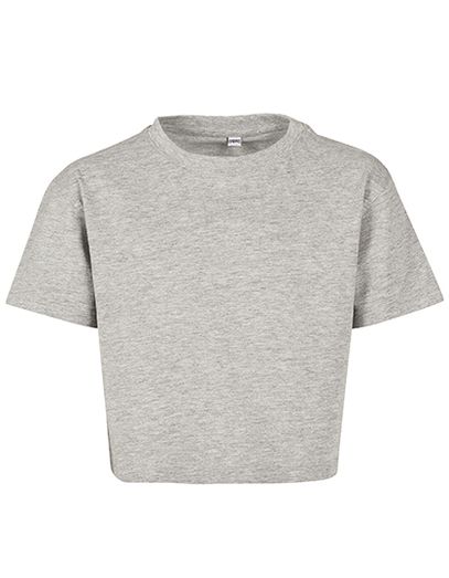 Girls Cropped Jersey Tee - Heather Grey