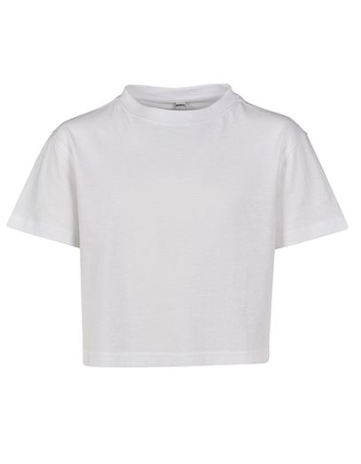 Girls Cropped Jersey Tee - White