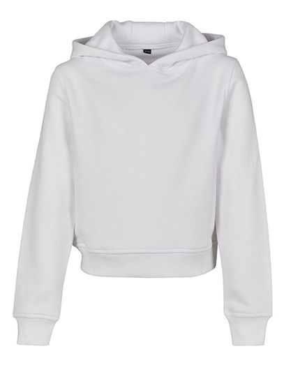 Girls Cropped Sweat Hoody - White