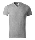 Heavy V-neck - Tričko unisex - tmavosivý melír