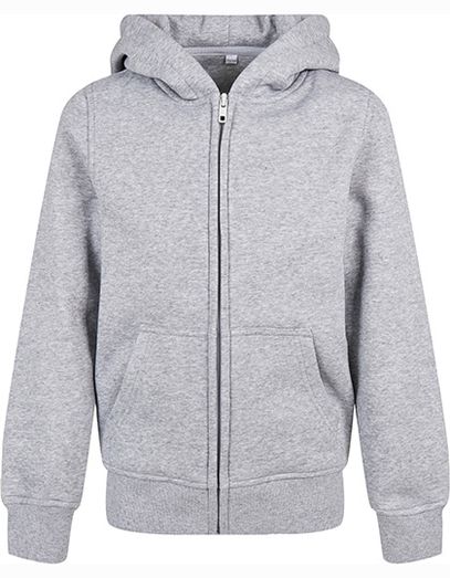 Kids´ Organic Basic Zip Hoody - Heather Grey