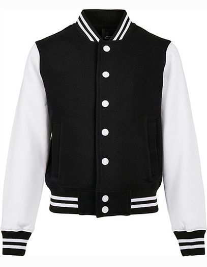 Kids´ Organic Sweat College Jacket - Black