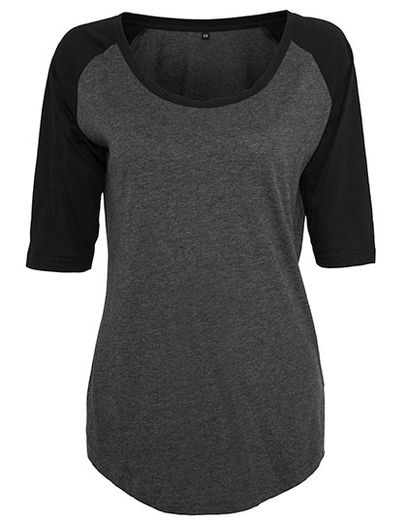 Ladies´ 3/4 Contrast Raglan Tee - Charcoal (Heather)