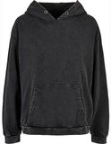 Ladies´ Acid Washed Oversize Hoody - Black