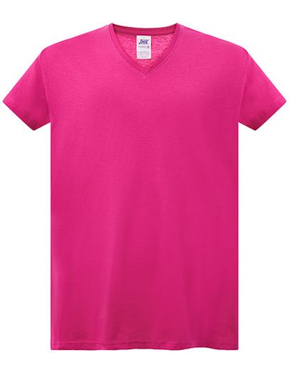 Ladies´ Curves T-Shirt V-Neck - Fuchsia