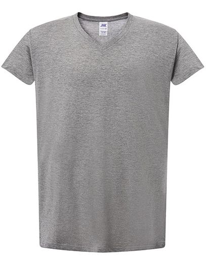 Ladies´ Curves T-Shirt V-Neck - Grey Melange