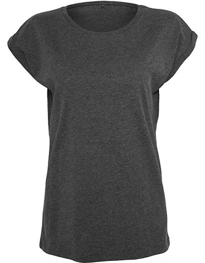 Ladies´ Extended Shoulder Tee - Charcoal (Heather)