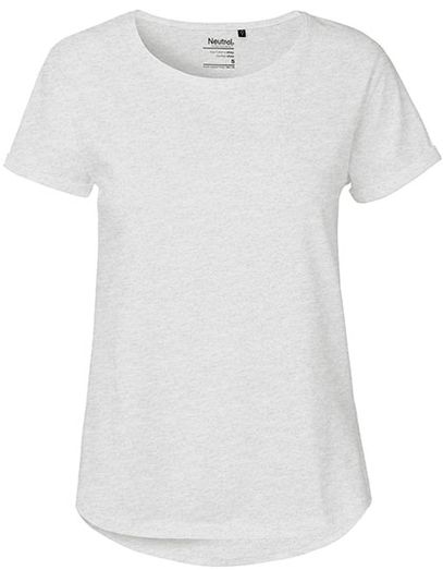 Ladies´ Roll Up Sleeve T-Shirt - Ash Grey