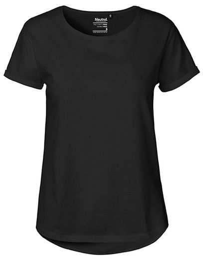 Ladies´ Roll Up Sleeve T-Shirt - Black