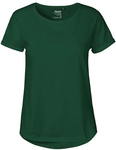 Ladies´ Roll Up Sleeve T-Shirt - Bottle Green