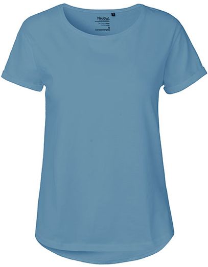 Ladies´ Roll Up Sleeve T-Shirt - Dusty Indigo