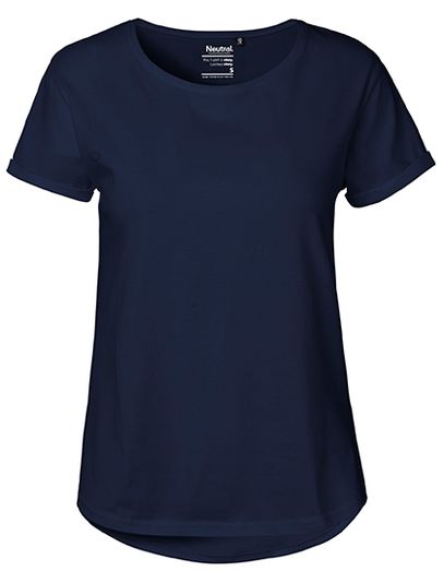 Ladies´ Roll Up Sleeve T-Shirt - Navy