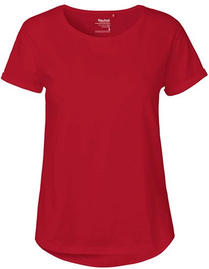 Ladies´ Roll Up Sleeve T-Shirt - Red