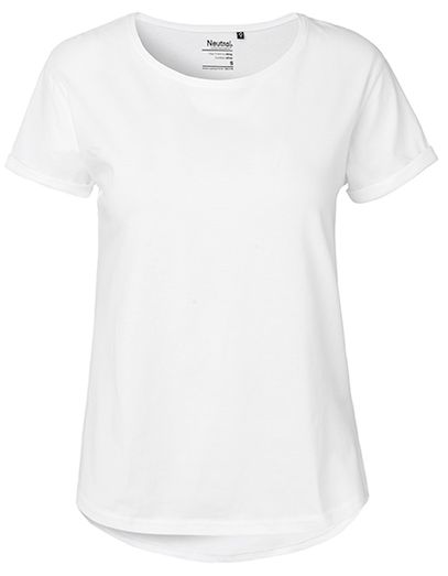 Ladies´ Roll Up Sleeve T-Shirt - White