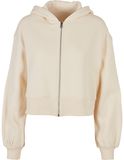 Ladies Short Oversized Zip Jacket - White Sand