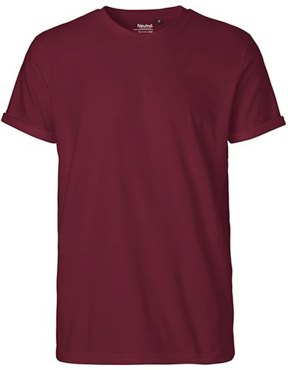 Men´s Roll Up Sleeve T-Shirt - Bordeaux