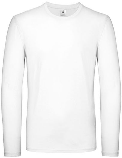 Men´s T-Shirt #E150 Long Sleeve - White