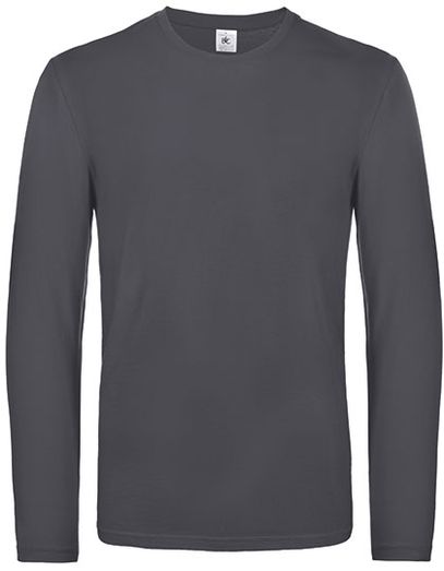 Men´s T-Shirt #E190 Long Sleeve - Dark Grey (Solid)