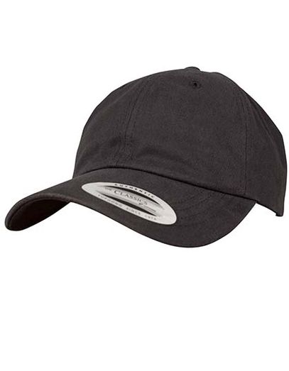 Peached Cotton Twill Dad Cap - Black