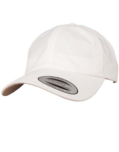 Peached Cotton Twill Dad Cap - White