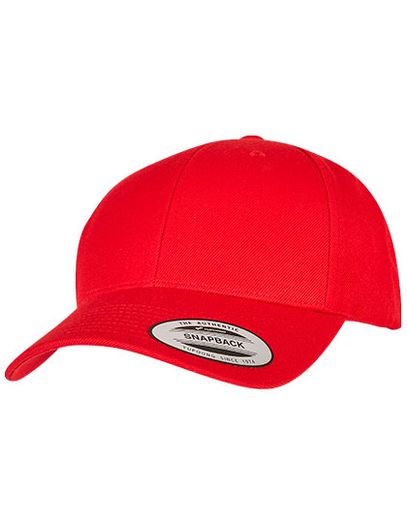 Premium Curved Visor Snapback Cap - Red