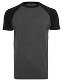 Raglan Contrast Tee - Charcoal (Heather)