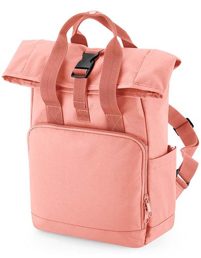 Recycled Mini Twin Handle Roll-Top Backpack - Blush Pink