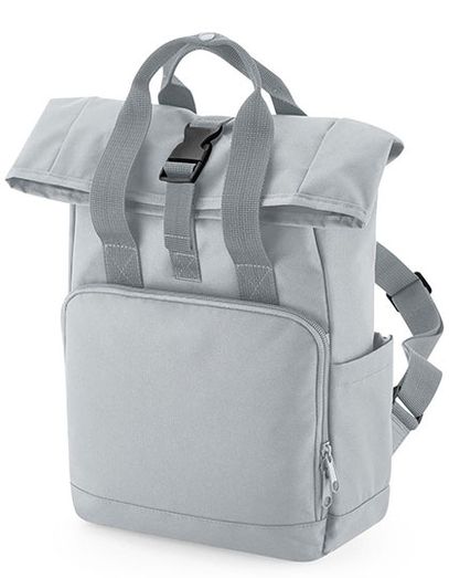 Recycled Mini Twin Handle Roll-Top Backpack - Light Grey