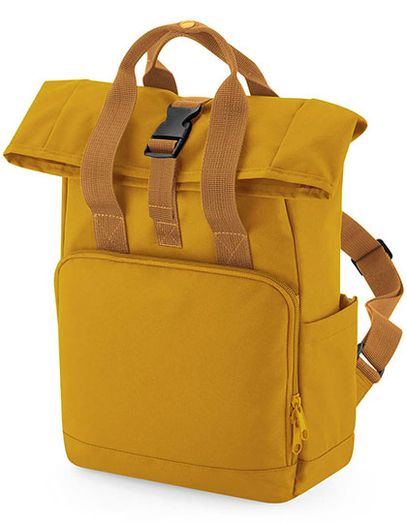 Recycled Mini Twin Handle Roll-Top Backpack - Mustard