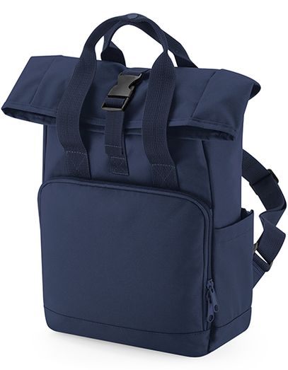 Recycled Mini Twin Handle Roll-Top Backpack - Navy Dusk